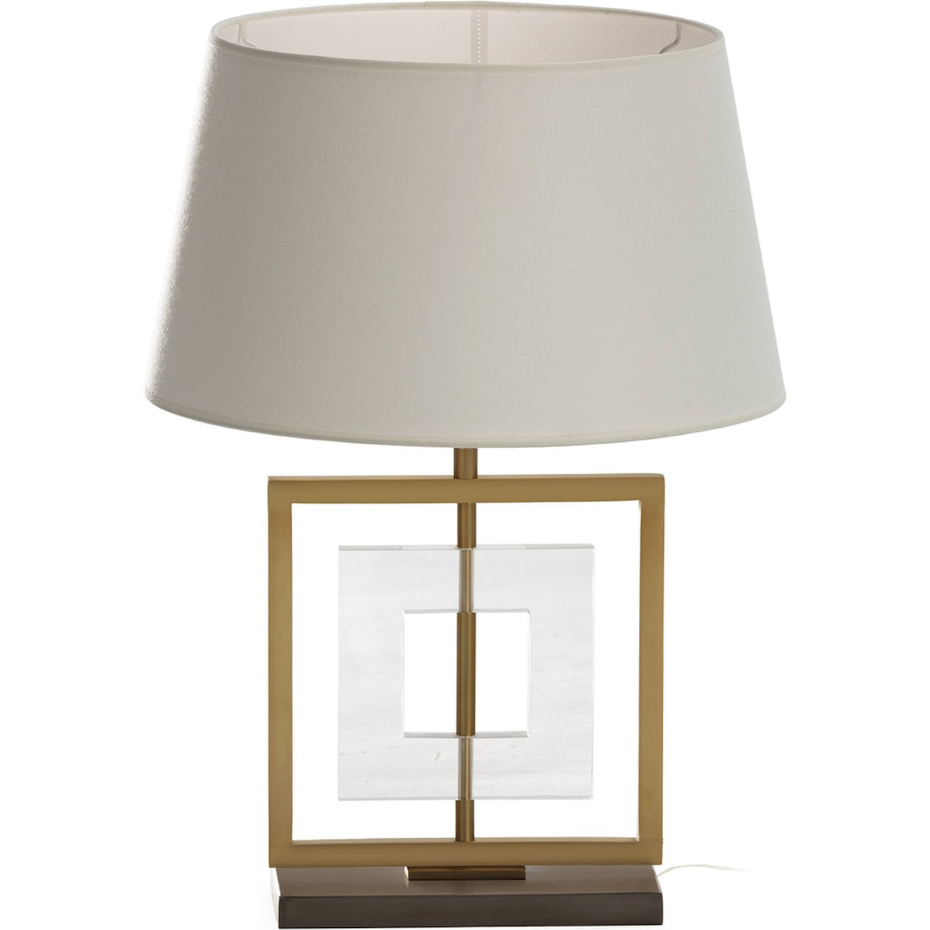 Lampe de table en laiton et acrylique rectangulaire