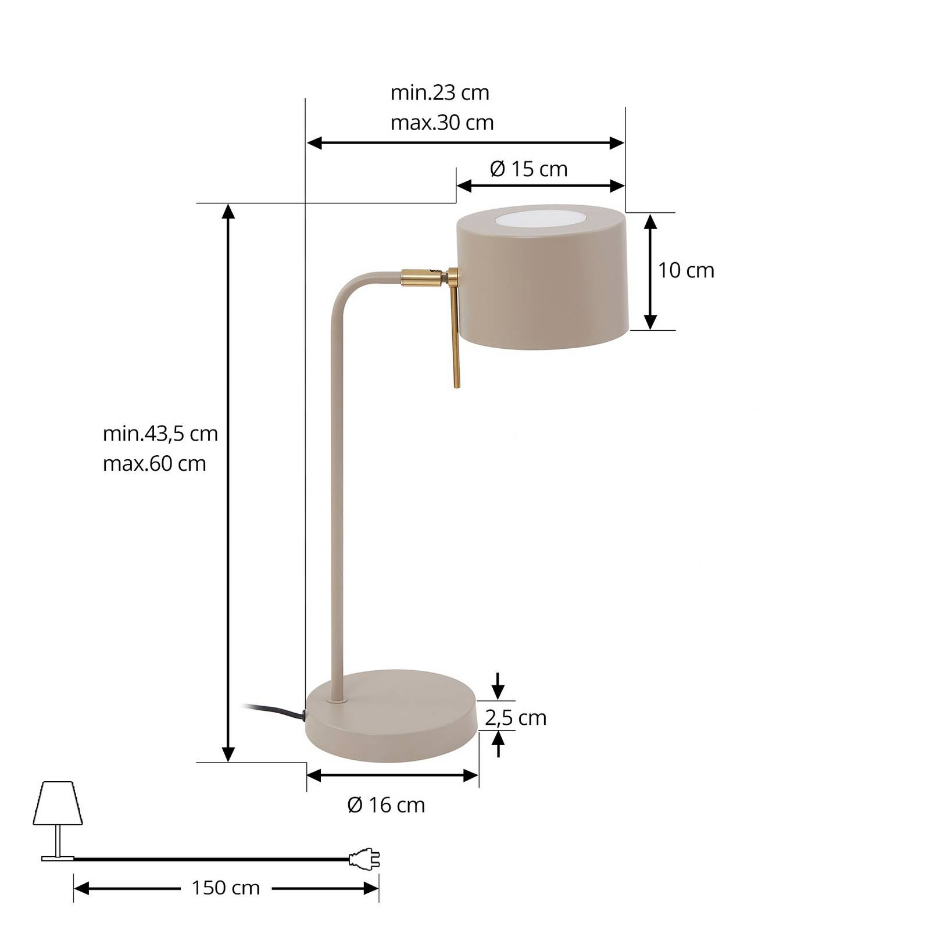 Lampe à poser en métal moderne, Kaida