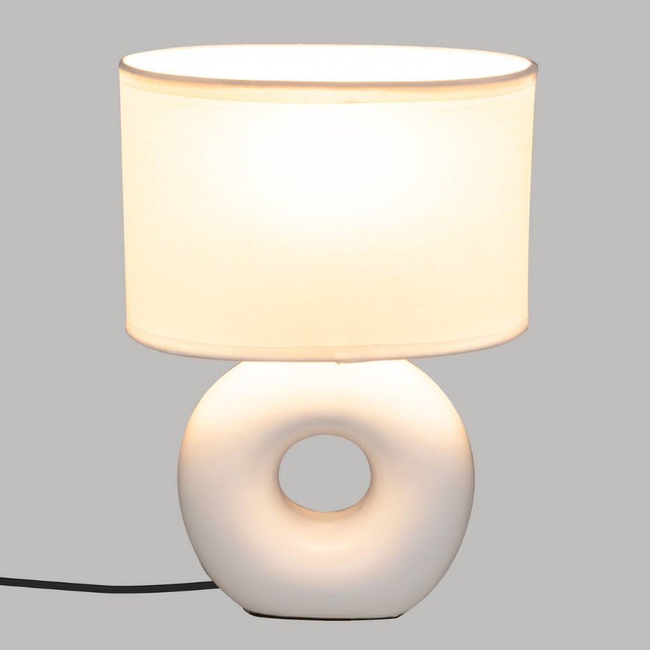 Lampe à poser grès et coton BARU