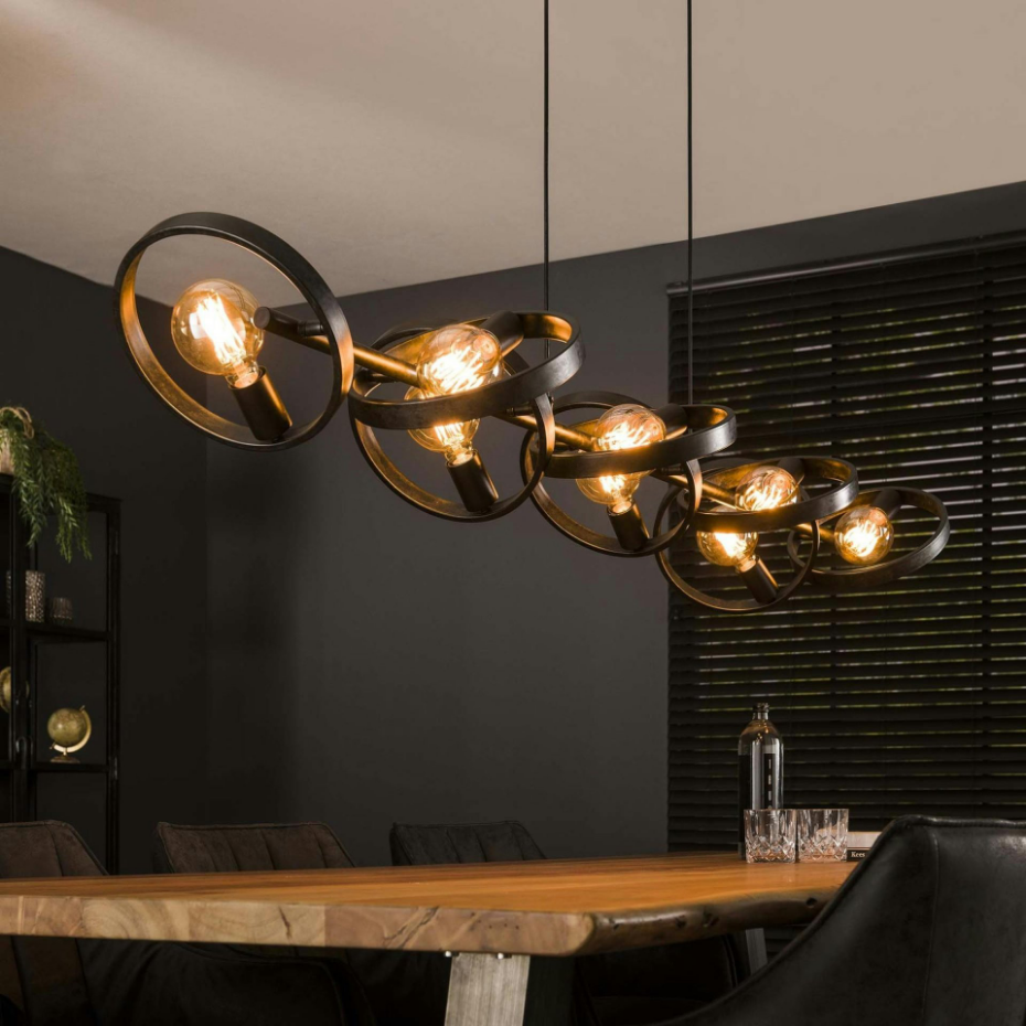 Suspension luminaire 8 anneaux RALF