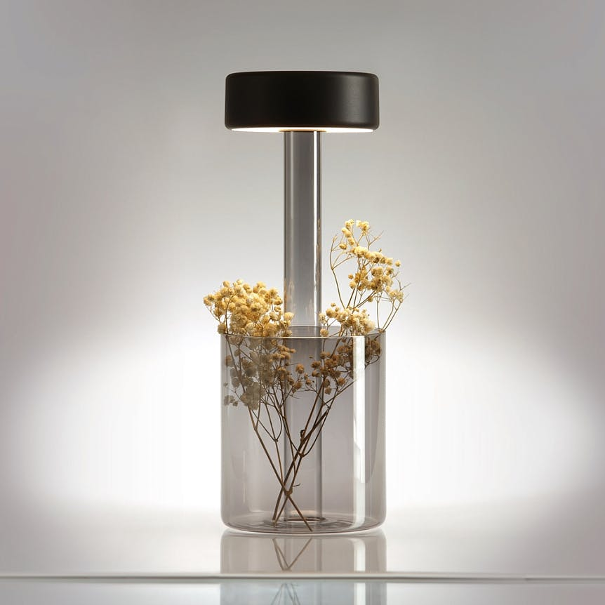 Lampe d'appoint sans fil avec vase ALMA