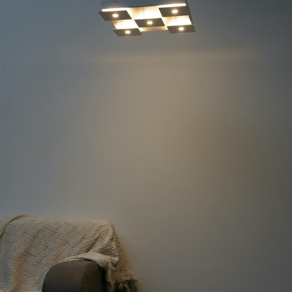 Plafonnier LED carré blanc mat - NOVA
