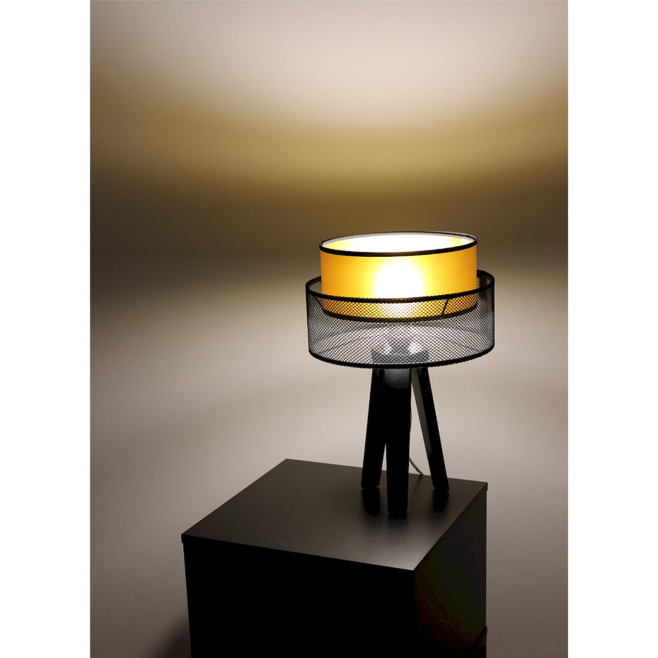 Lampe à poser ronde en PVC effet maille Duo ellegant