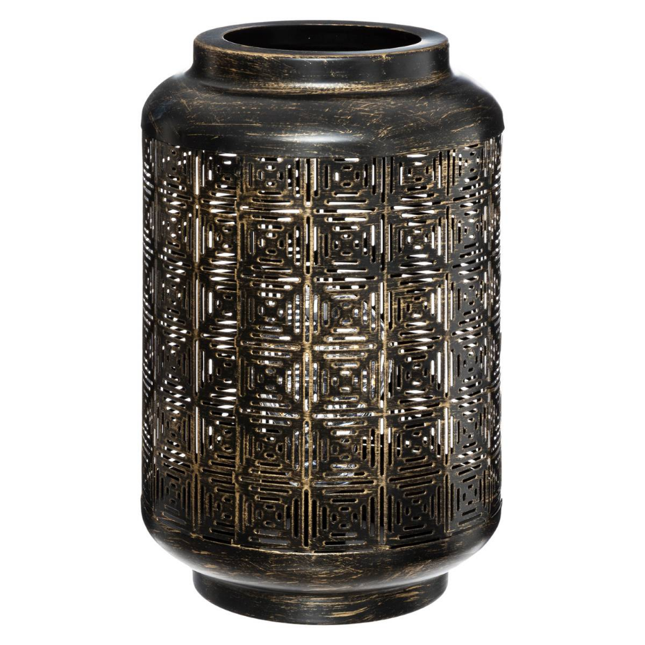 Lampe LED métal motifs ajourés nomade