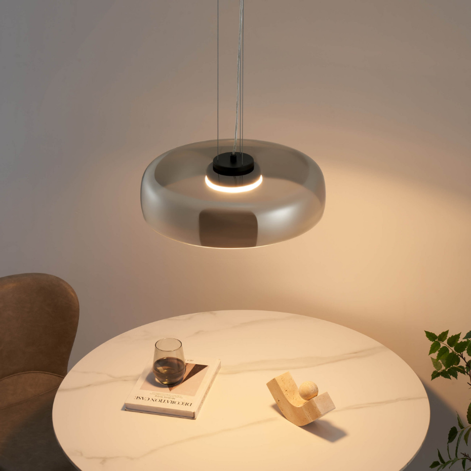 Suspension LED en verre fumé - RICCARDO