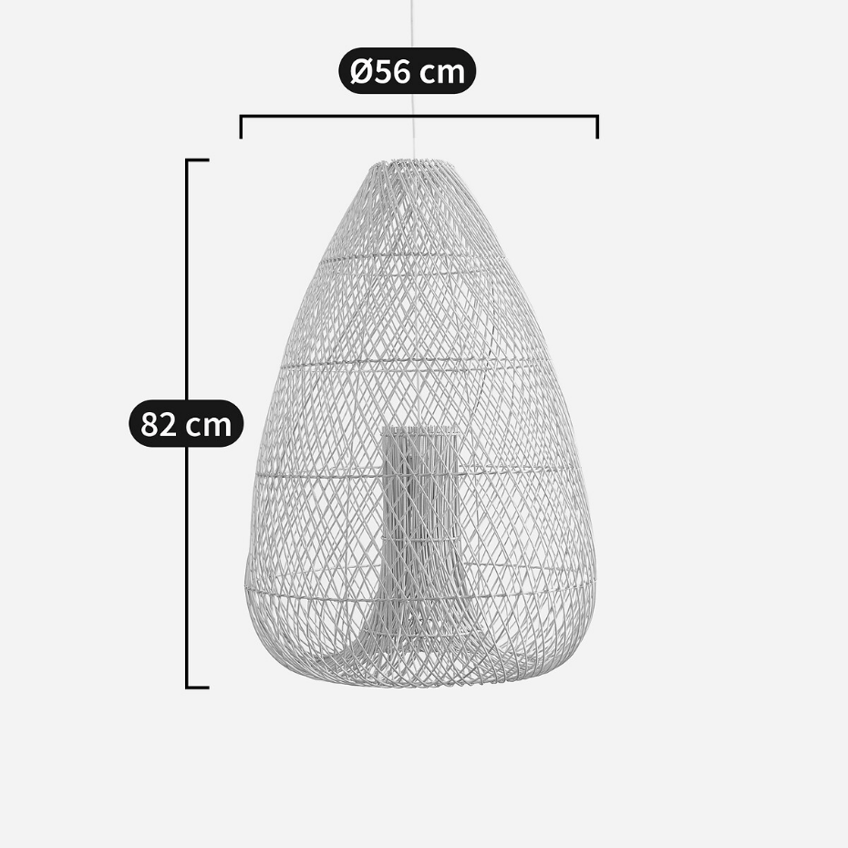 Suspension en rotin tressé, diamètre 56 cm, TITOU
