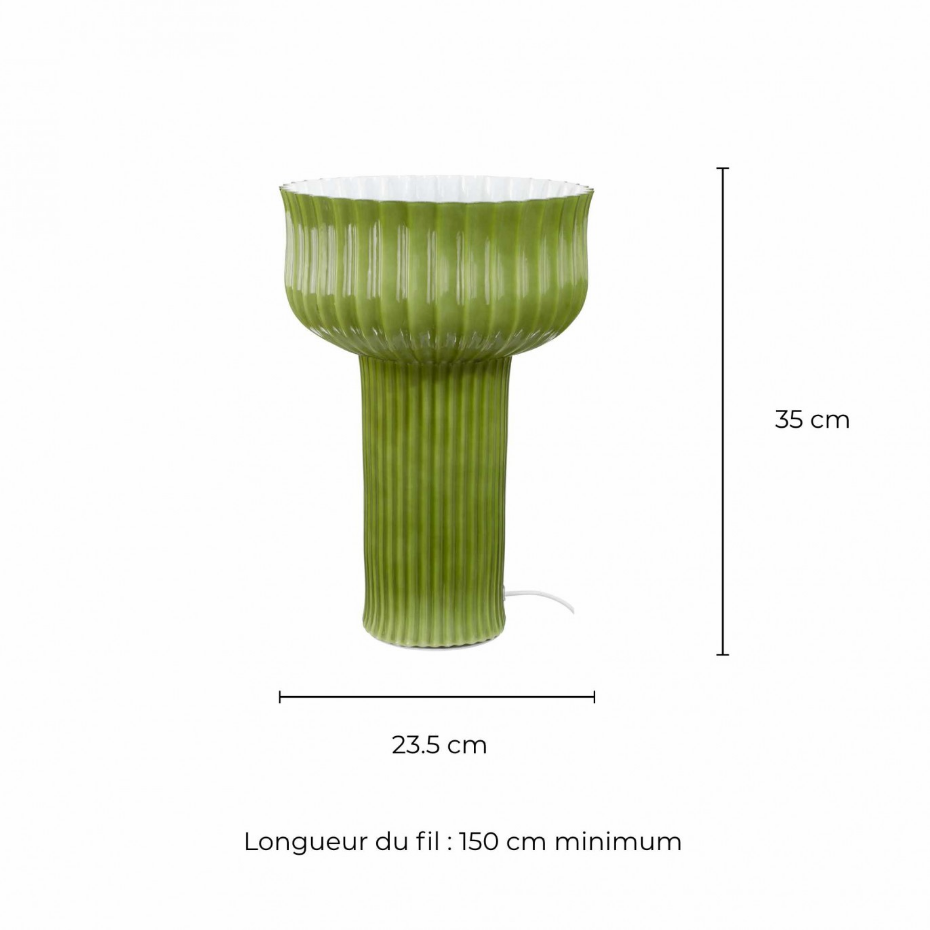 Lampe à poser en verre strié, NEMONE