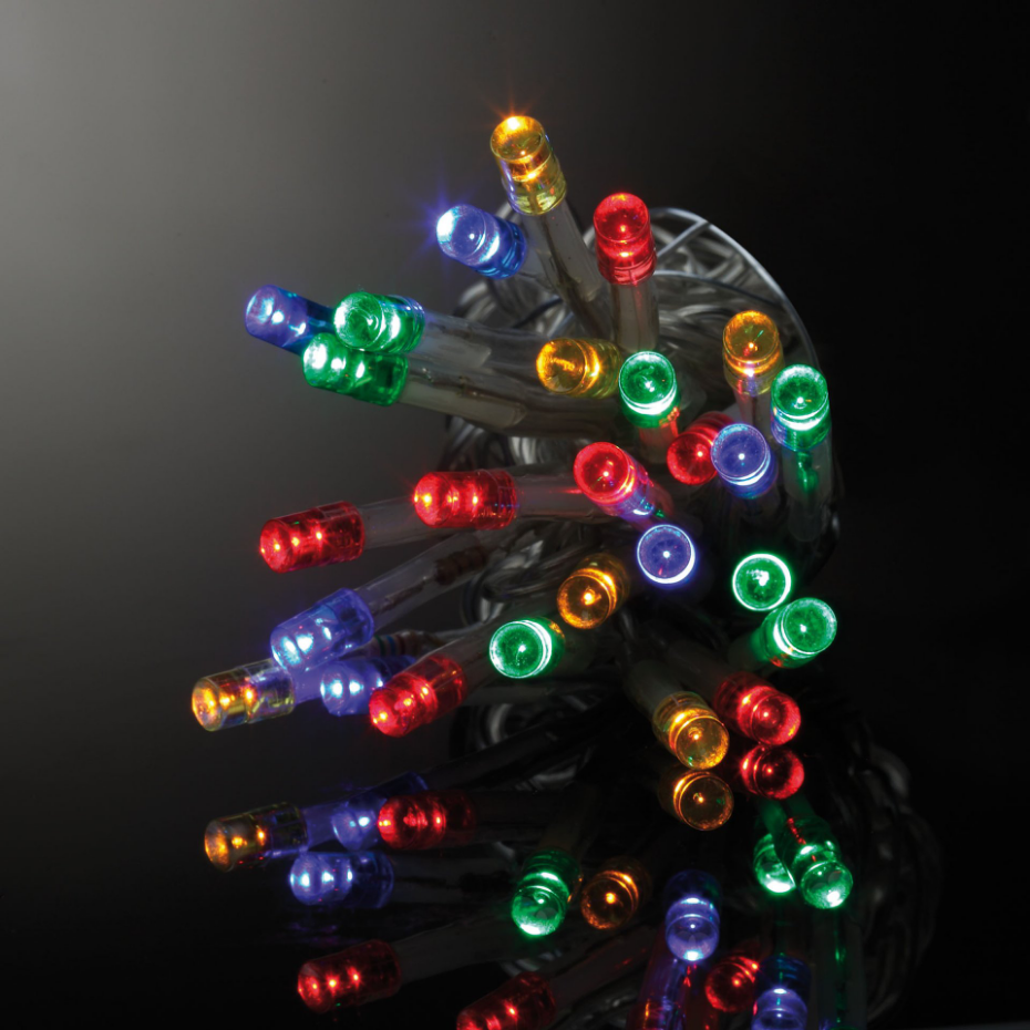 Guirlande électrique 80 Led multicouleur 3 m fil transparent