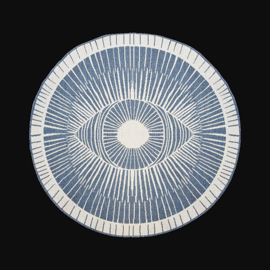 Tapis rond d'extérieur, kilim reversible LYN2 B ROND REVERSIBLE