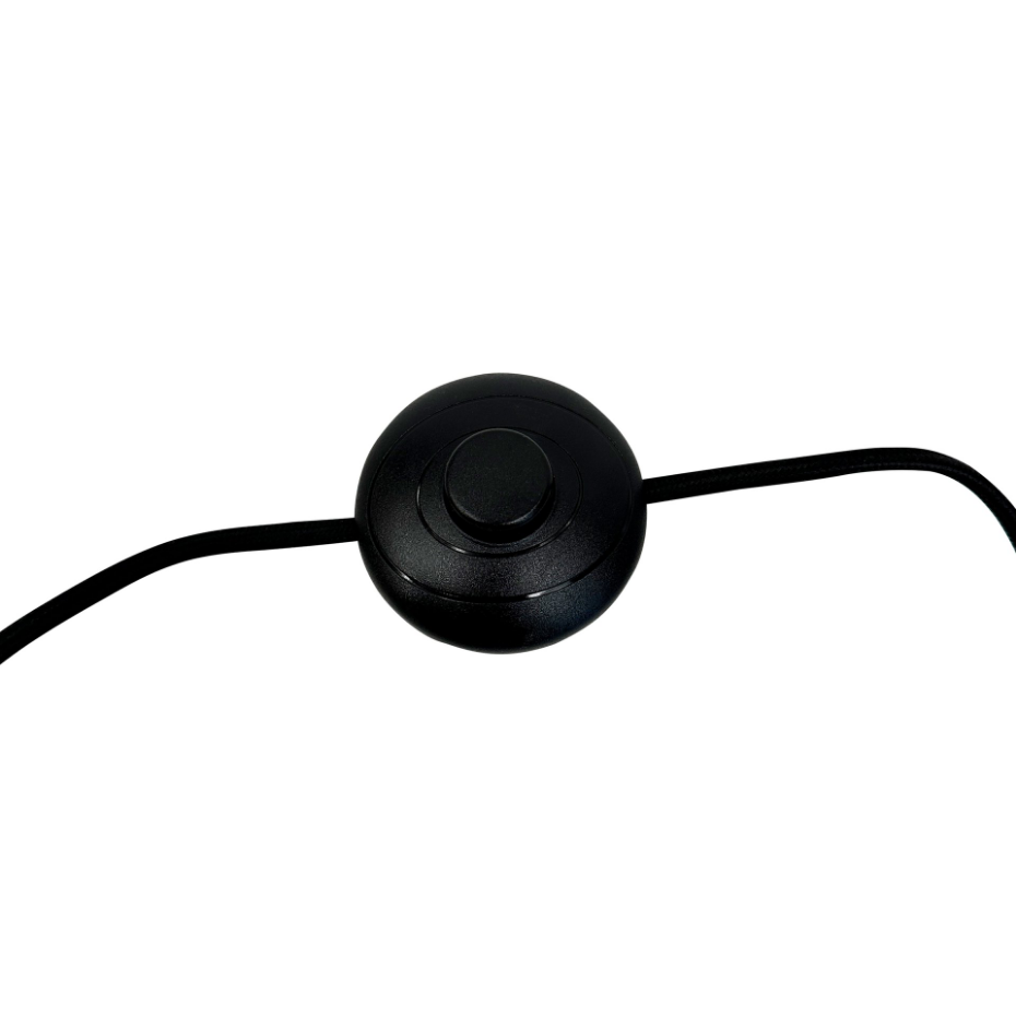 Lampadaire en métal et tissu Noir/Blanc Calix