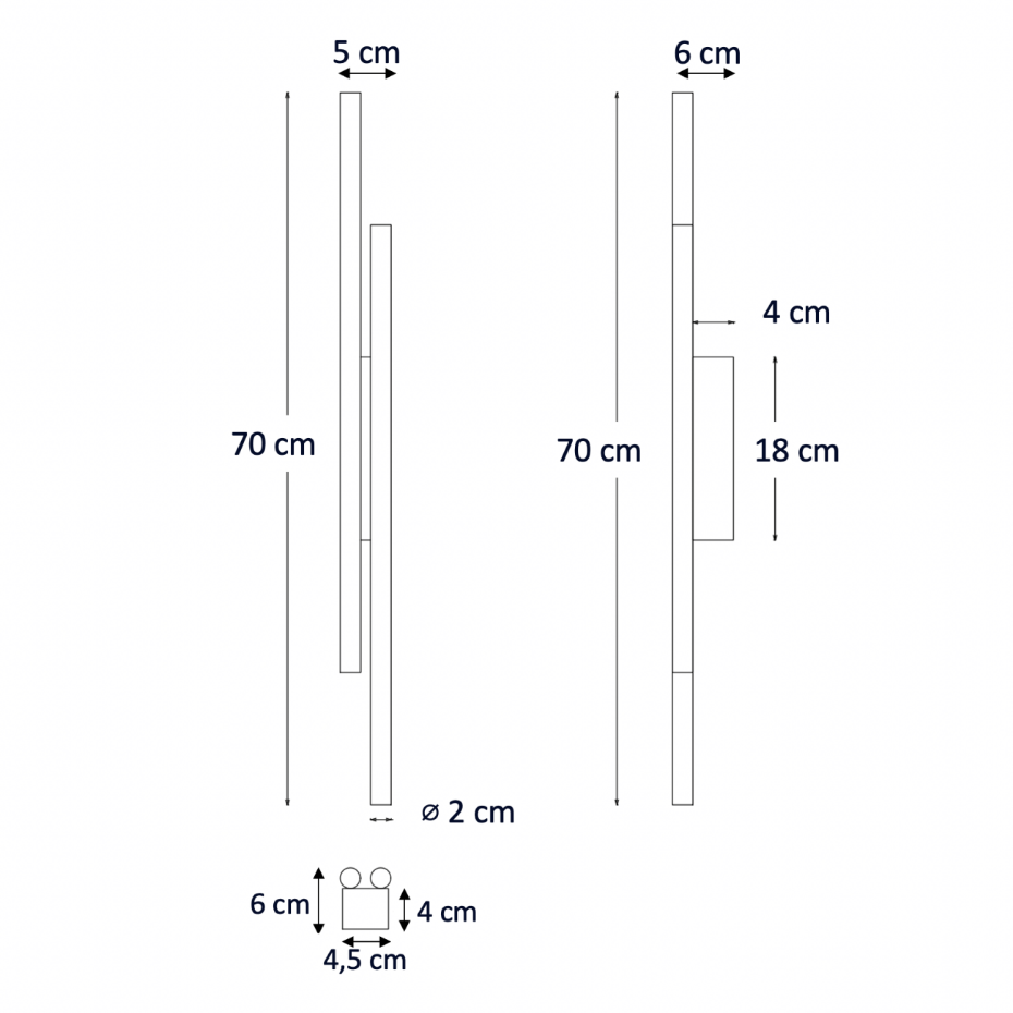 Applique LED noire épurée en aluminium - GALI