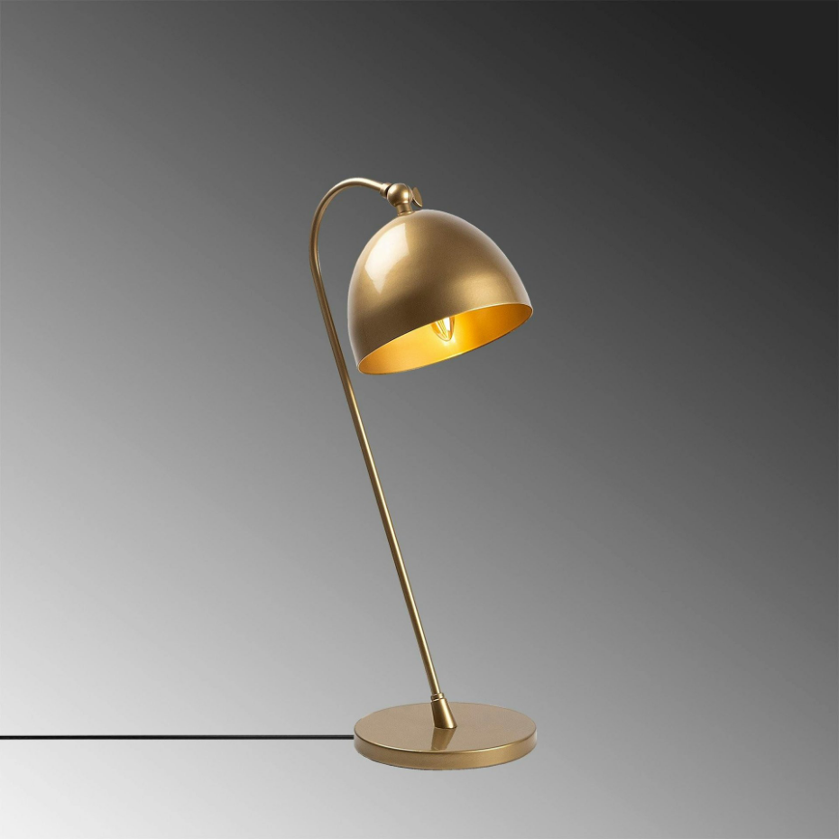Lampe de chevet vintage cuivrée, abat-jour rond orientable SILE