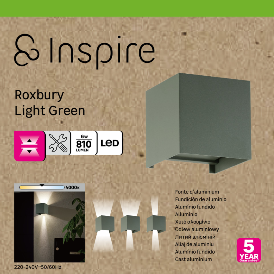 Applique LED en métal jeux de lumières, ROXBURY