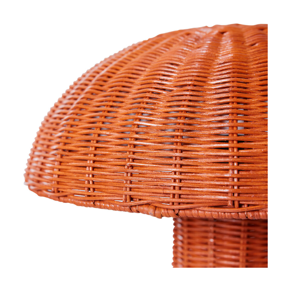 Lampe de table champignon rotin
