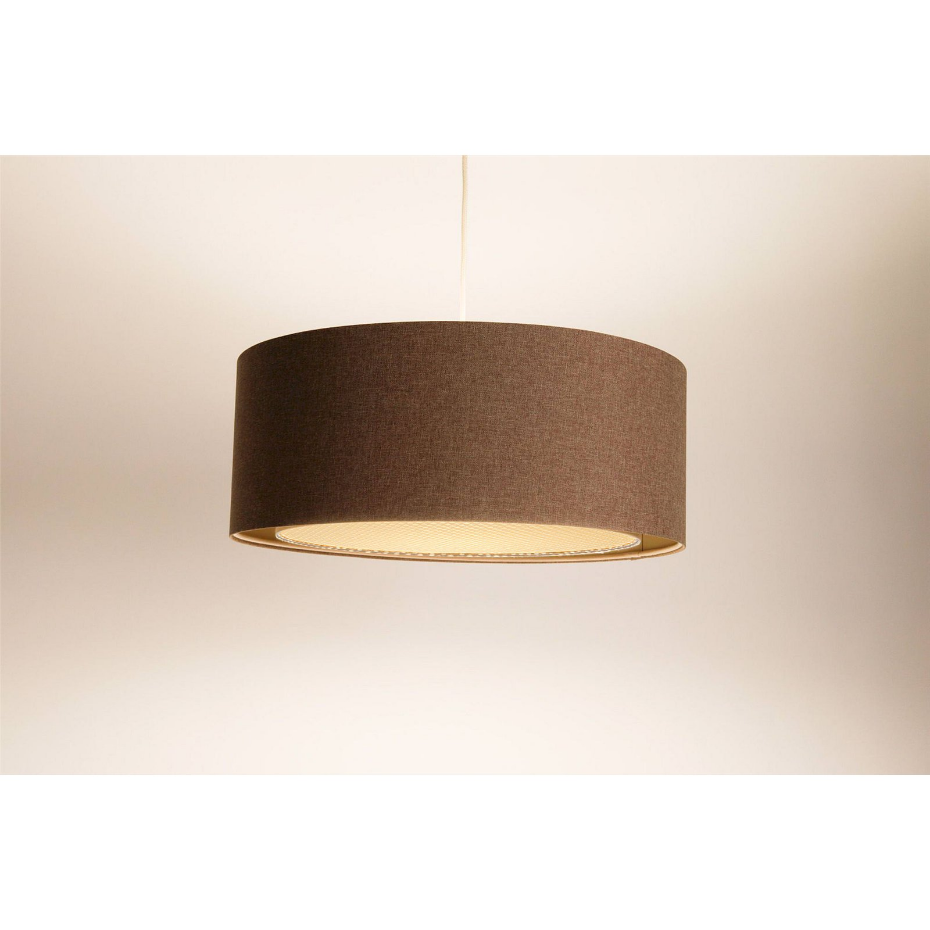 Suspension ronde en tissu et rotin Boho Elegant