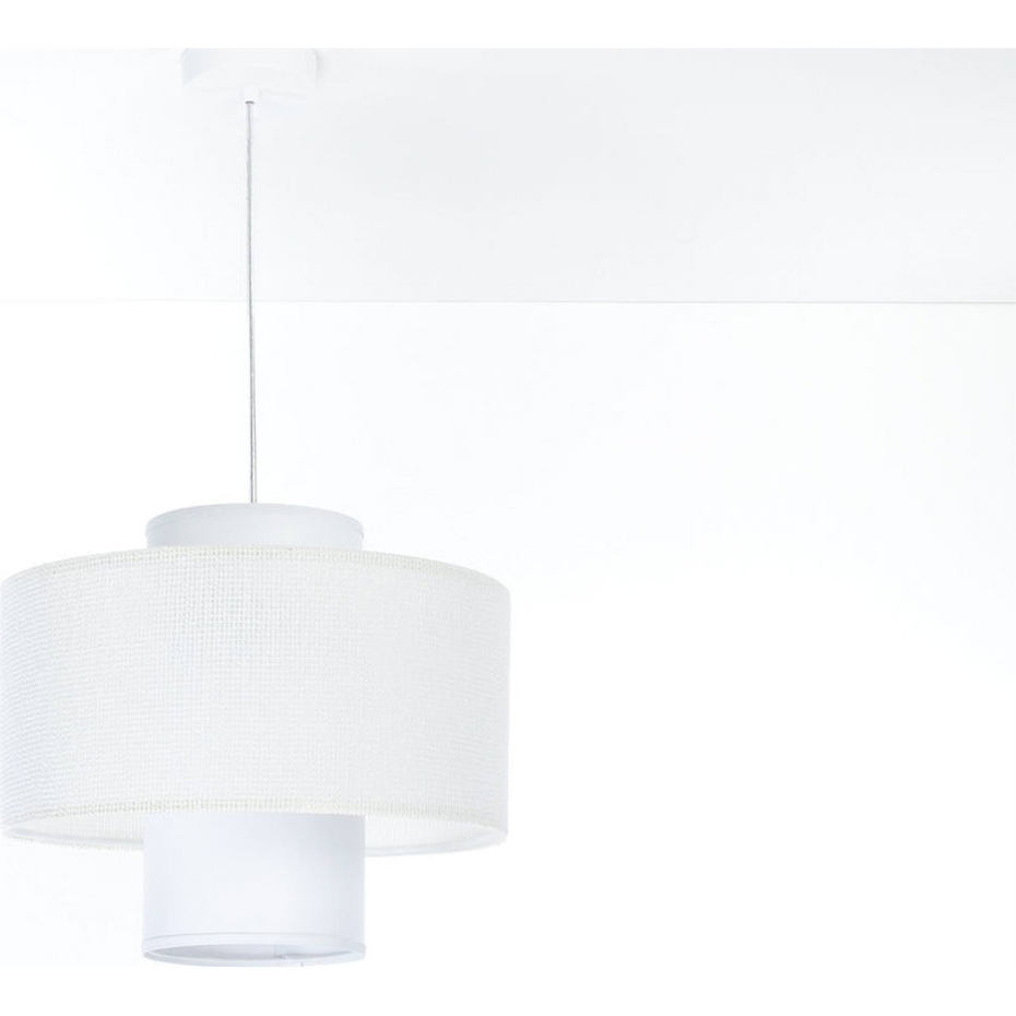 Suspension ronde en jute et lin Twin Light