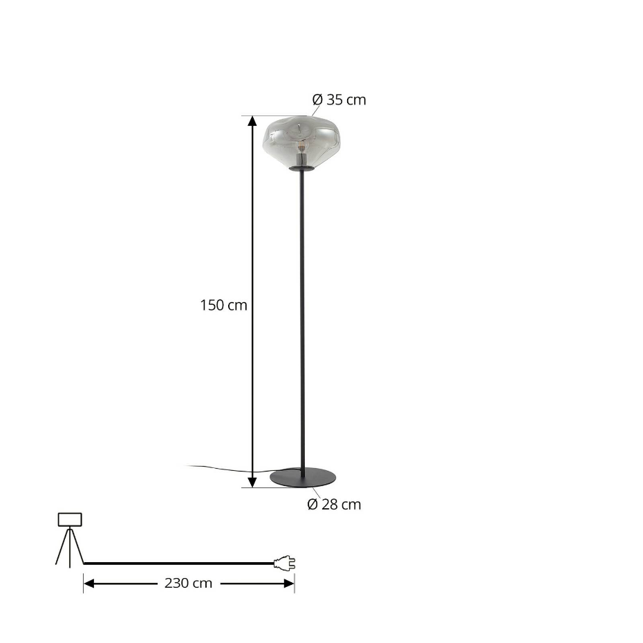 Lampadaire en verre design, Lelia
