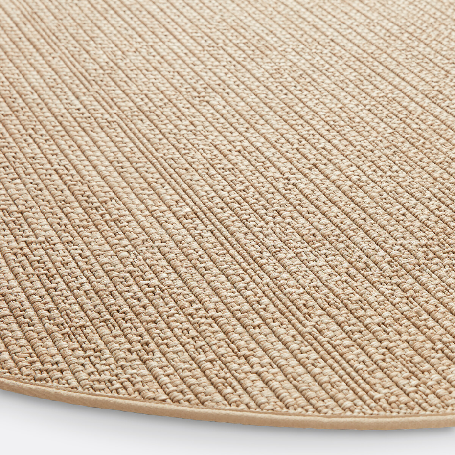 Tapis rond effet jute intérieur et extérieur Essen