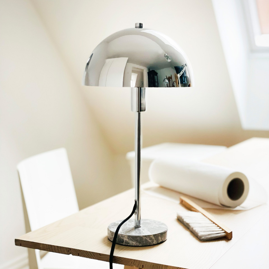 Lampe à poser Stockholm chrome, marbre