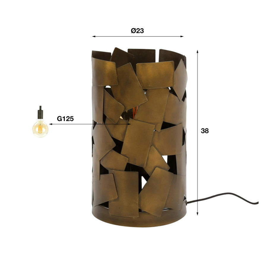 Lampe de table avec composition en métal, finition bronze vieilli TRIBECA