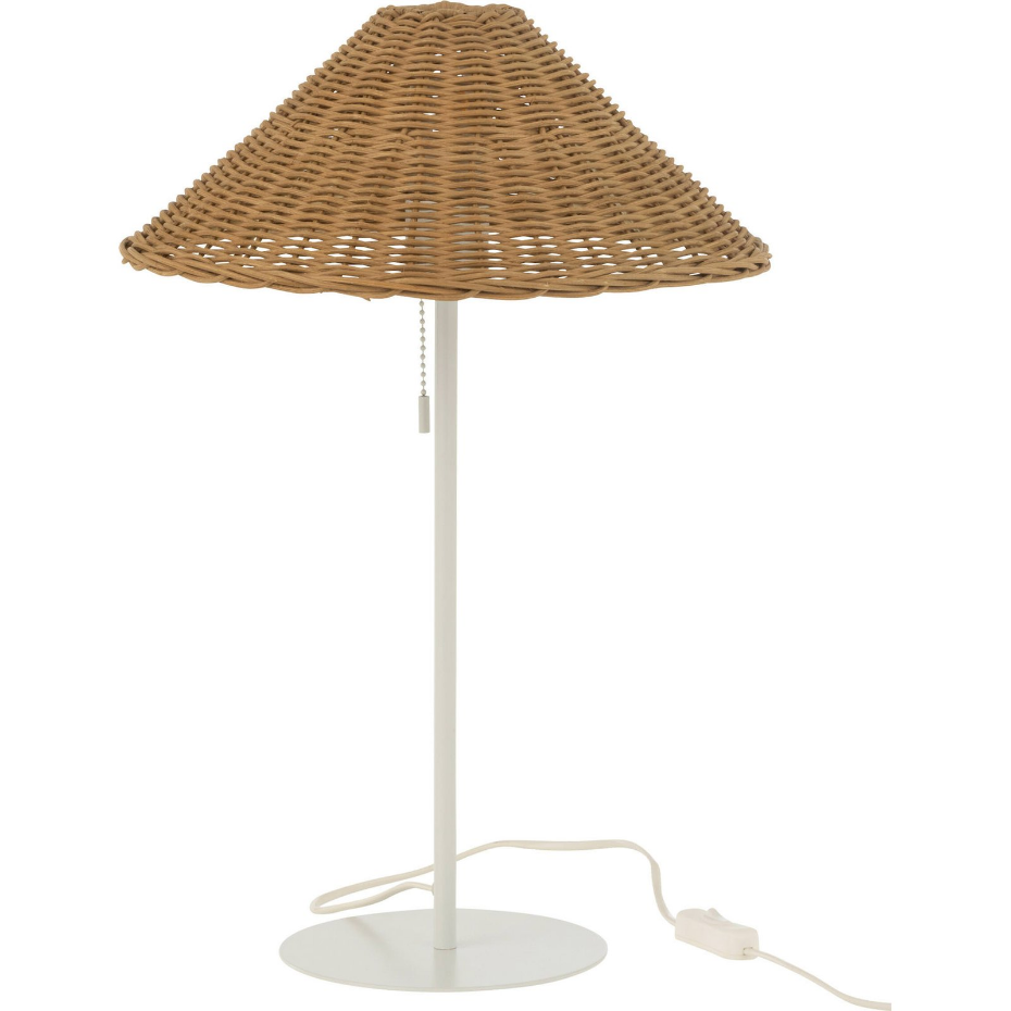Lampe de salon en métal et rotin rond style bohème chic