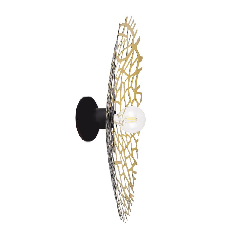 Applique Leaf Metal Noir Et Or