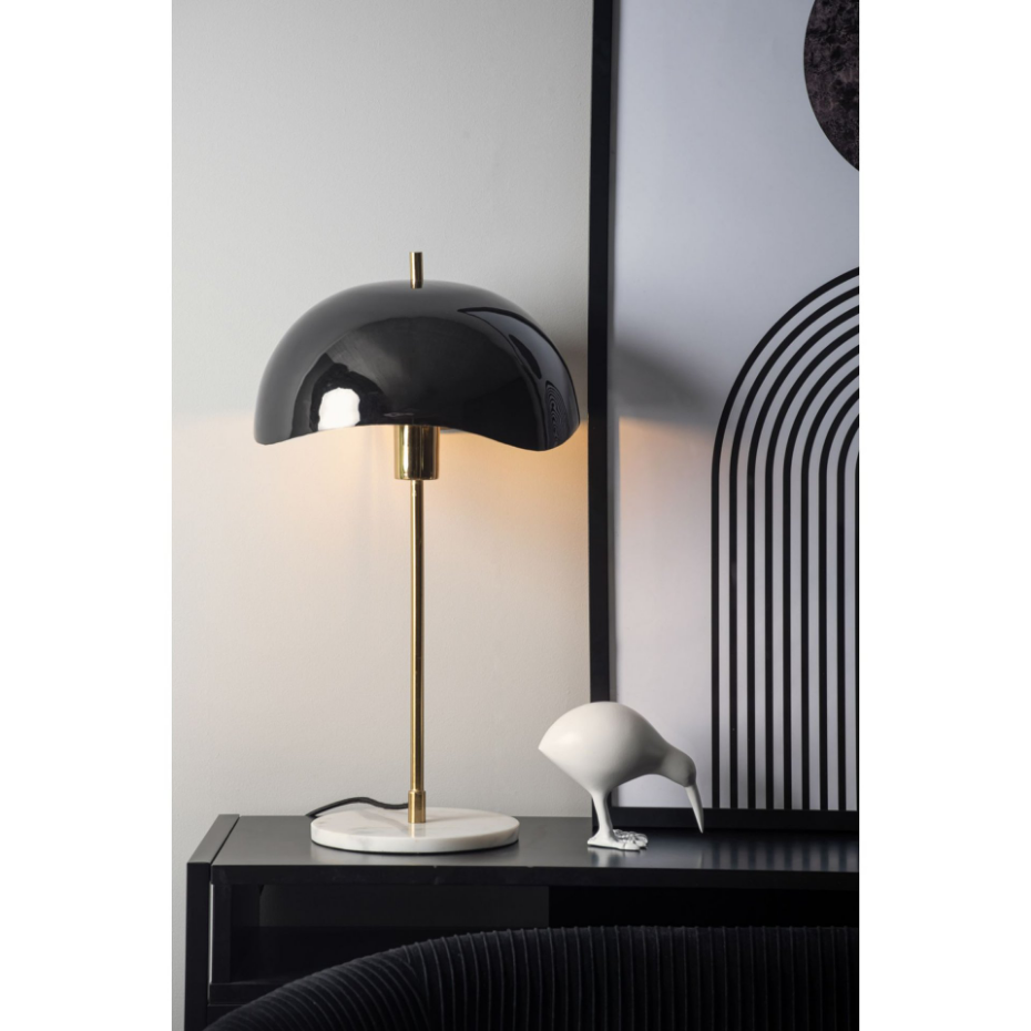 Lampe à poser en métal et marbre- WAVED DOME