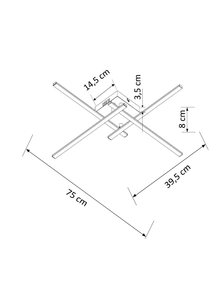 Plafonnier LED 4 bras nickel mat - YUNA