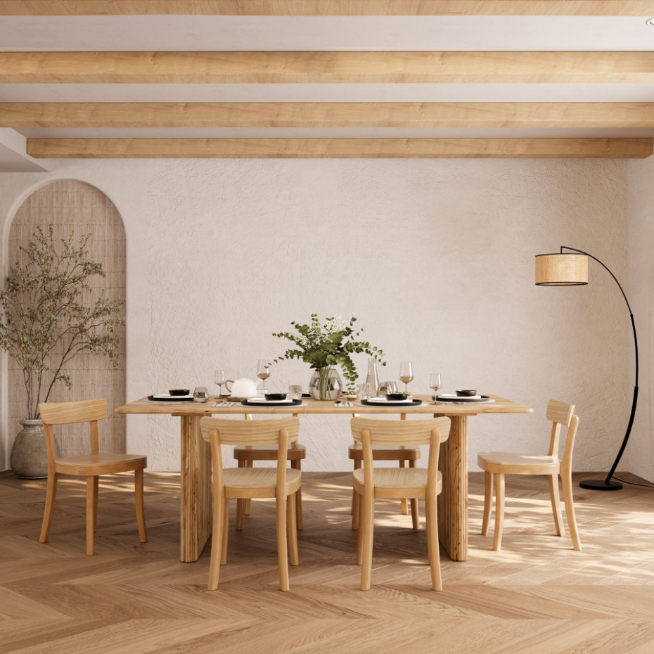 Lampadaire en rotin et métal - AIMÉE
