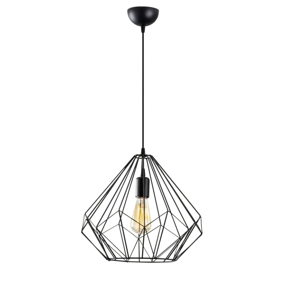 Suspension filaire noire style diamant graphique SINOP