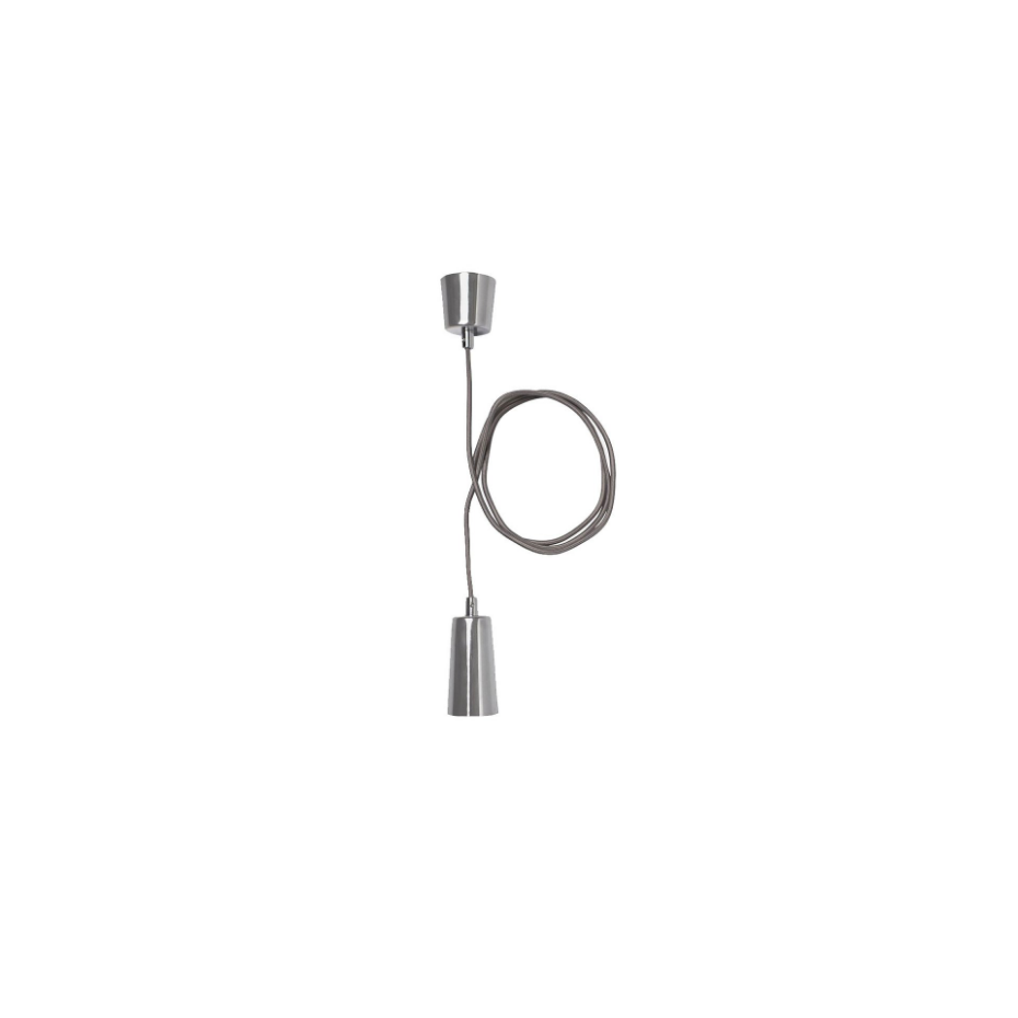 Suspension Design Câble et Cache-Douille Chrome - Plumen