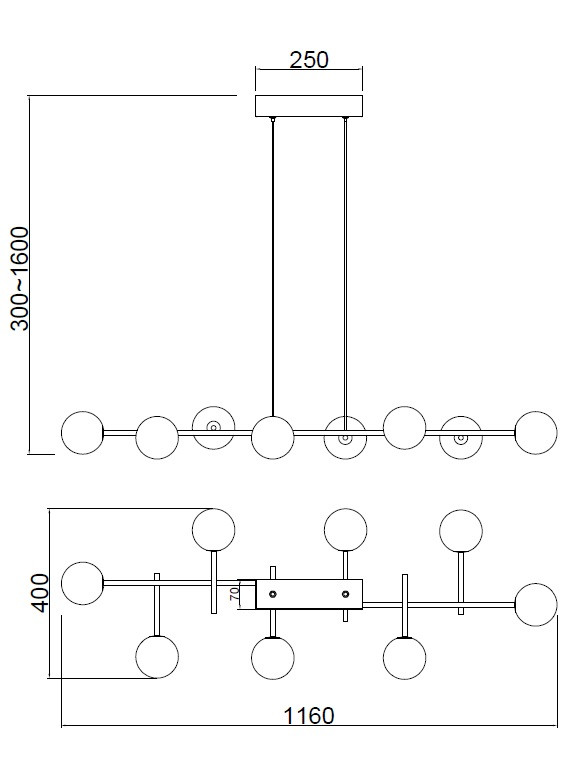 Suspension en métal design, CELLAR