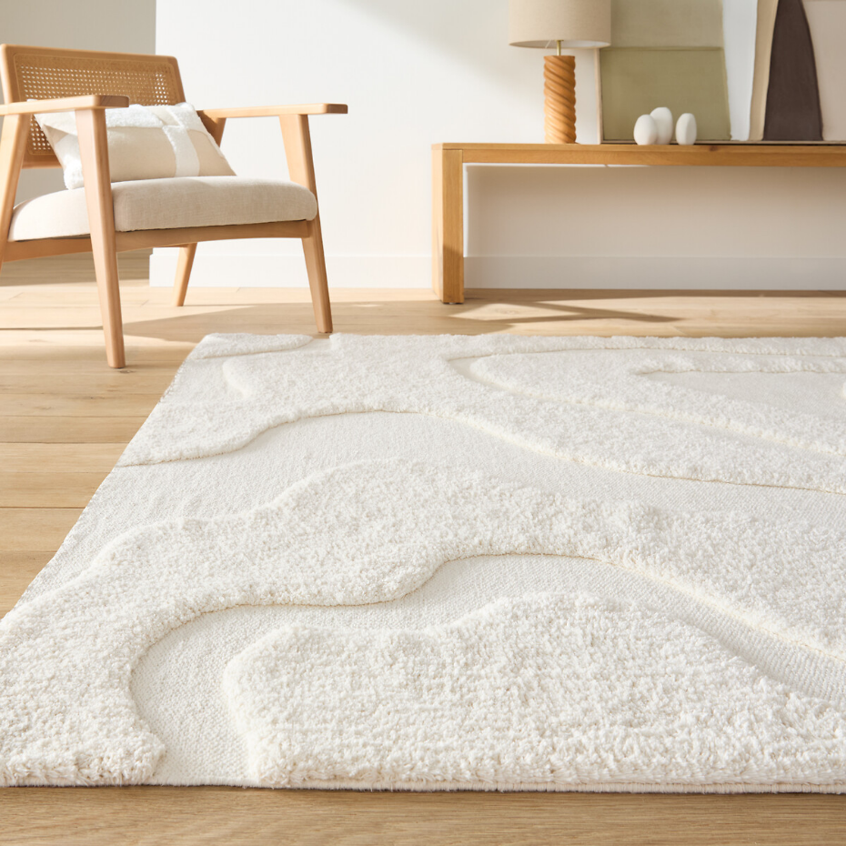Tapis 100% coton, Limestone