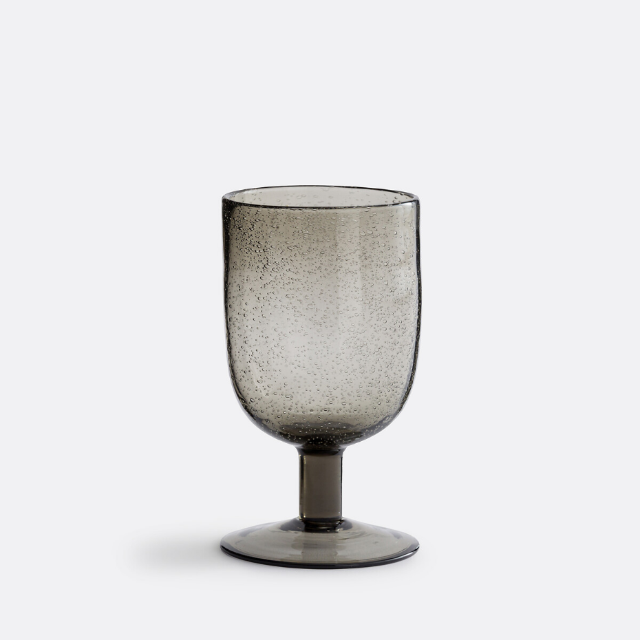 Lot de 6 verres à pied verre bullé, Faraji