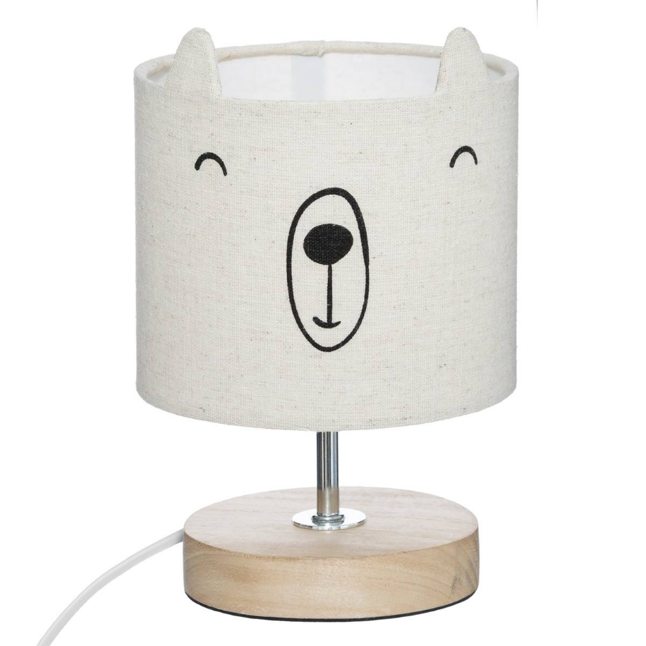 Lampe enfant ourson bois et lin OURSON