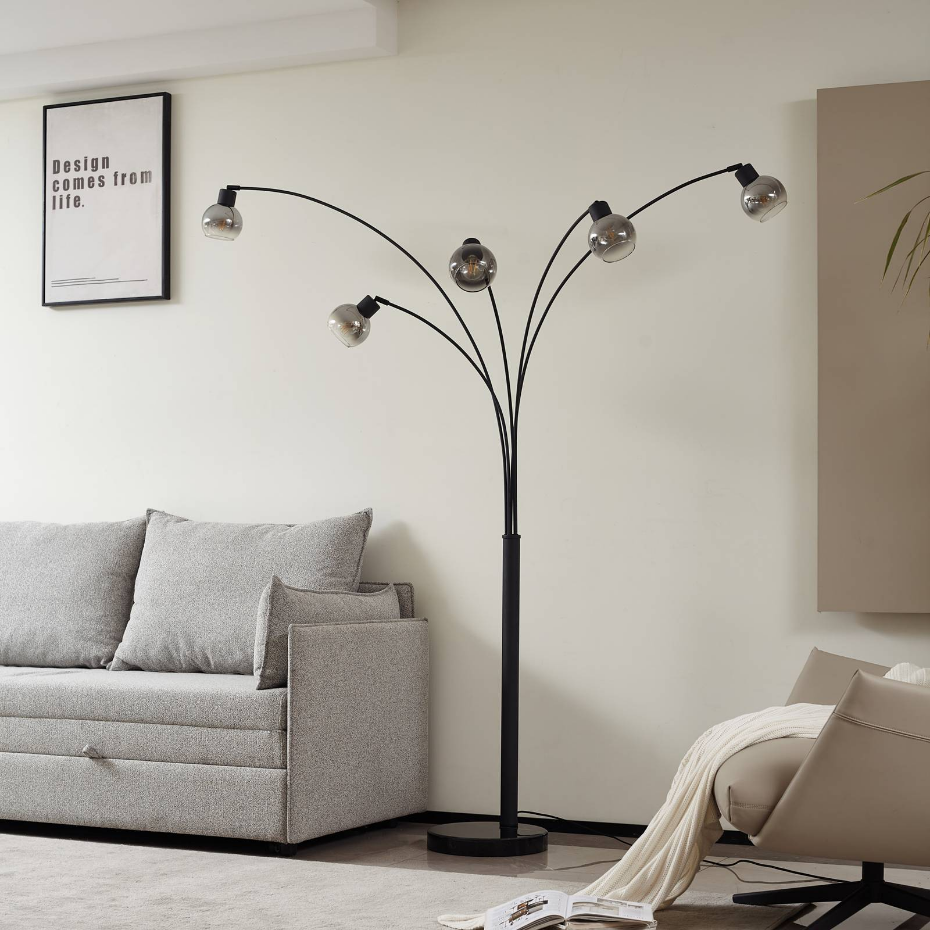 Lampadaire en métal moderne, Braccio