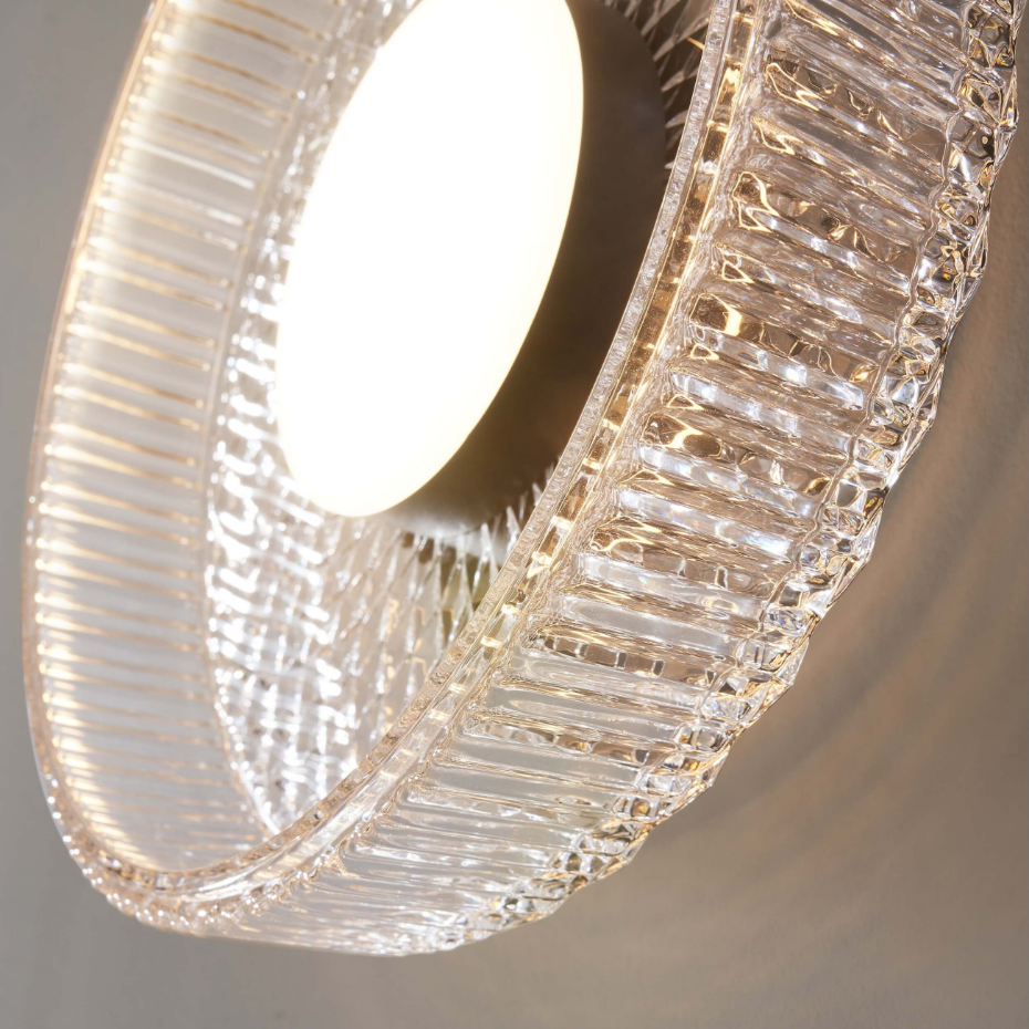 Plafonnier LED verre strié moderne - DAMIAN