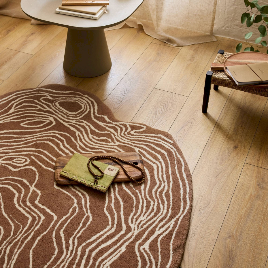 Tapis fait main en laine et coton cèdre
