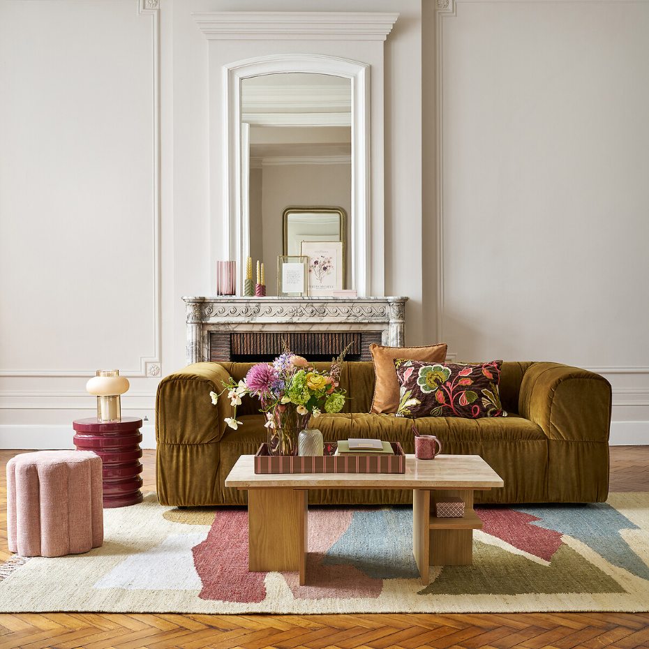 Tapis en jute motif vintage, Quimo