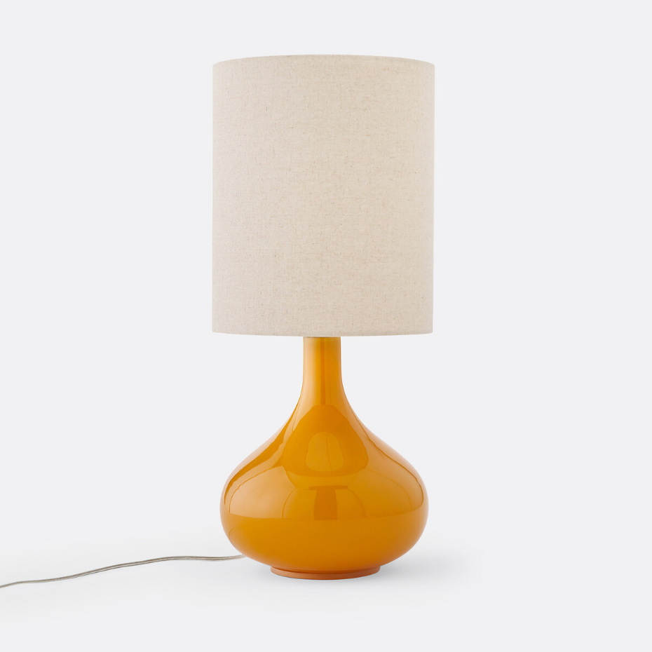 Lampe à poser verre et lin, Juna