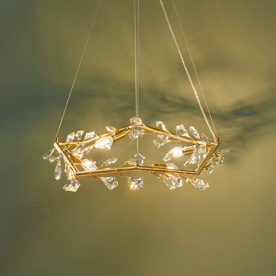 Suspension avec feuillage cristal - SOLARANA