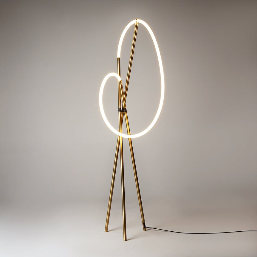 Lampadaire design tube lumineux à LED AURORA