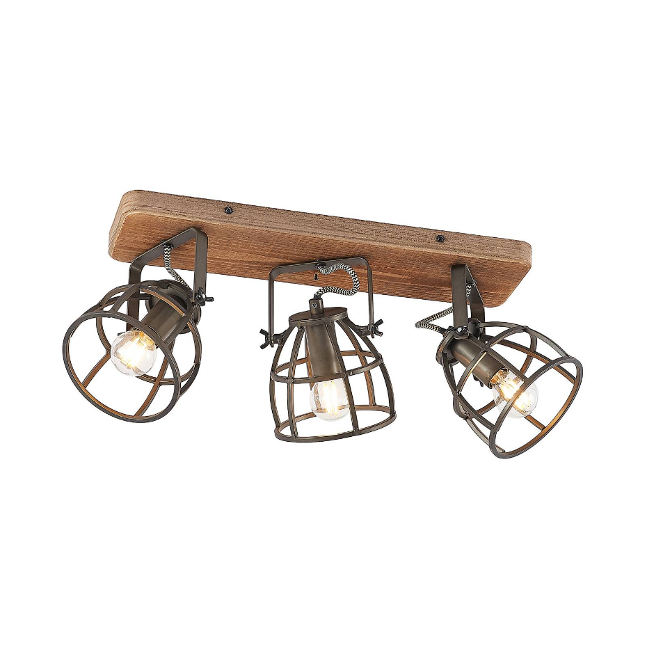 Plafonnier en bois vintage, Rutger