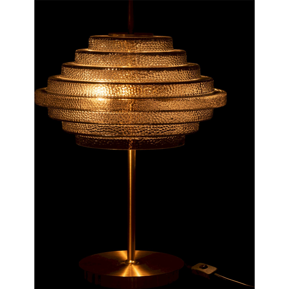 Lampe de table LED en verre et métal rond