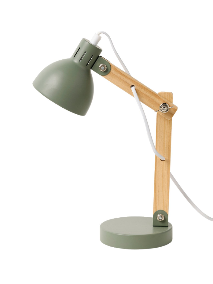 Lampe de bureau bois et métal