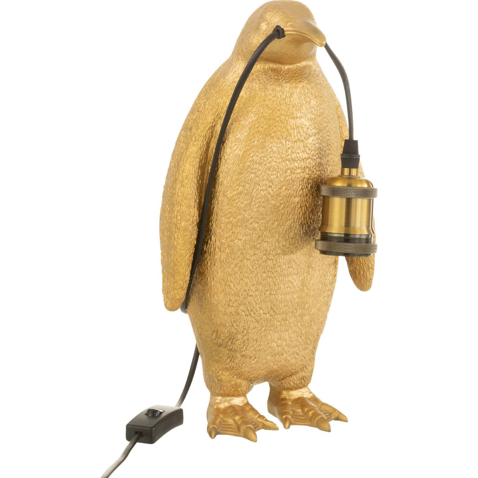 Lampe pingouin en résine décorative
