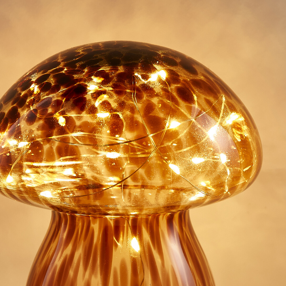 Lampe décorative champignon à LED en verre, Onoki