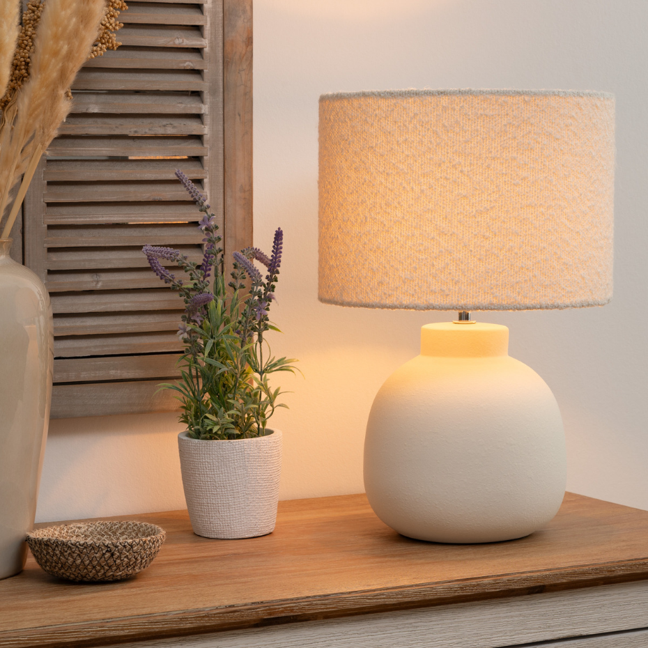 Lampe à poser tissu bouclette LALI