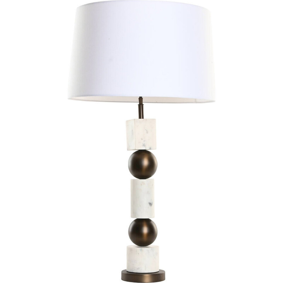 Lampe de table ronde en marbre et bronze Item Home India Lamps 1c25