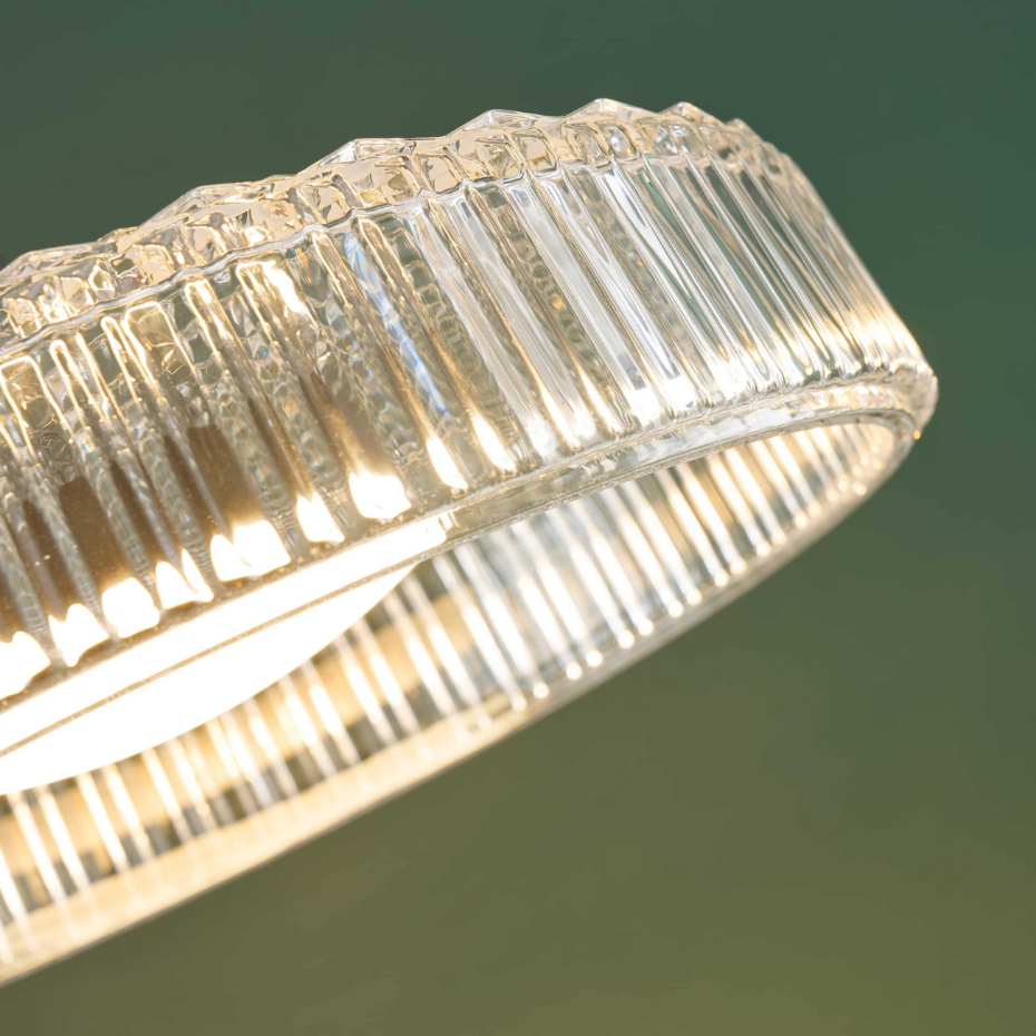 Suspension LED verre cannelé - DAMIAN